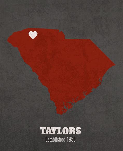 Taylors South Carolina City Map Founded 1958 University of South ...