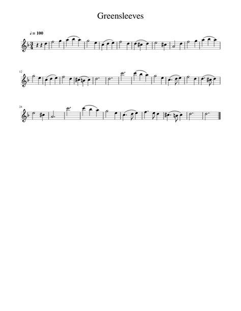 Greensleeves Sheet music for Flute (Solo) | Download and print in PDF ...