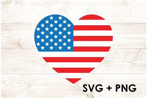 American Flag Heart SVG
