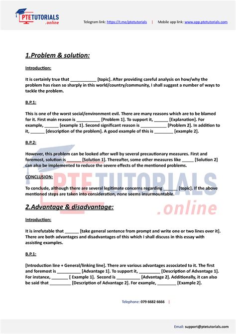 PTE Essay Template - Lecture notes 122232 - 1 & solution: Introduction: It is certainly true ...