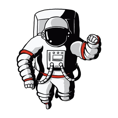 Realistic illustration of a floating astronaut. illustrated in cartoon ...