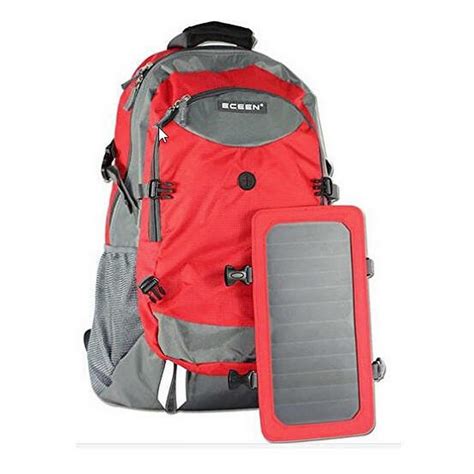 Red - ECEEN Solar Panel Hydration Backpack - 7-Watt Solar Panel Back P ...