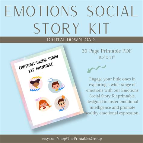 Emotions Social Story Kit Printable Feelings Flashcards - Etsy