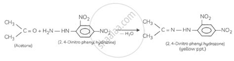 Write the name of product formed, when acetone is treated with 2, 4 ...