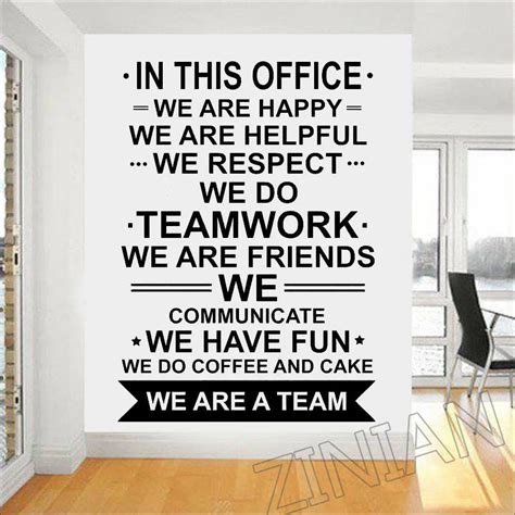 In This Office Wall Decal Poster We Are Team Quote Work Inspirational Teamwork Vinyl Sticker ...