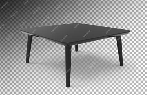 Premium PSD | Modern black oval coffee table on white background view premium psd