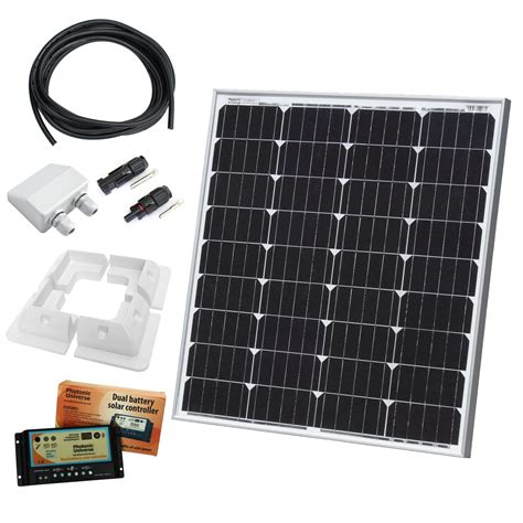 Buy 80W 12V Photonic Universe dual battery solar charging kit made of monocrystalline solar ...