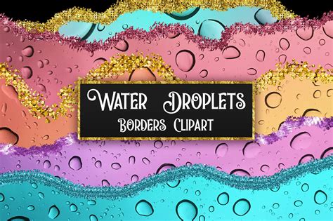 Water Droplets Borders Clipart Graphic by PinkPearly · Creative Fabrica