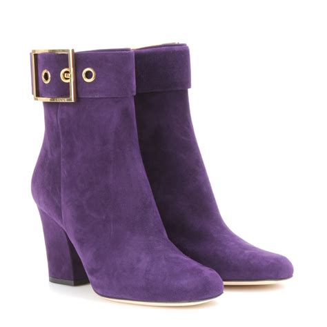 Gucci Kesha Suede Ankle Boots in Purple - Lyst