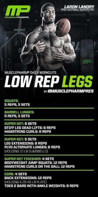 Low Rep Leg Workout from Laron Landry | Fitness For Sure | Pinterest