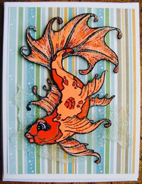 Goldfish card | Orange cardstock, Hand made greeting cards, Goldfish