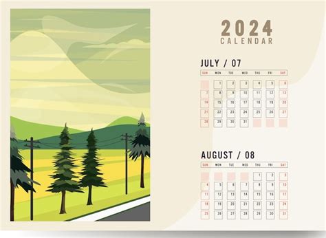 Premium Vector | Nature calendar template