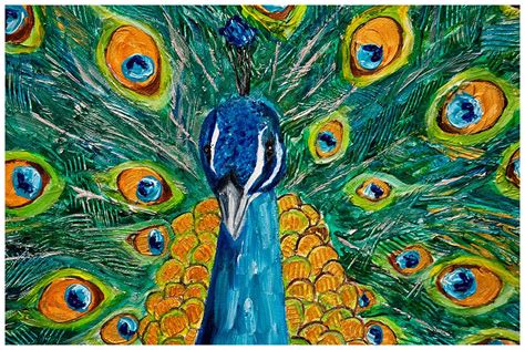 From My Canvas: Proud Peacock - Acrylic painting