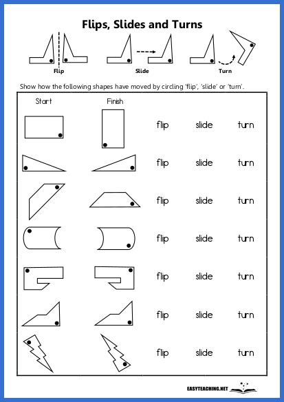 Free slide flip turn worksheet, Download Free slide flip turn worksheet png images, Free ...