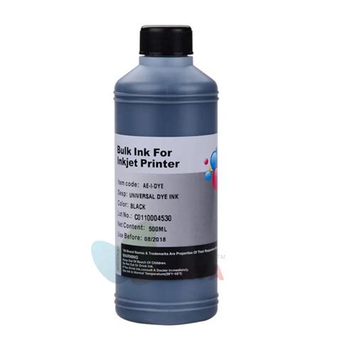 Black Refill Ink 500ml for All Inkjet Printers for HP Epson Canon ...