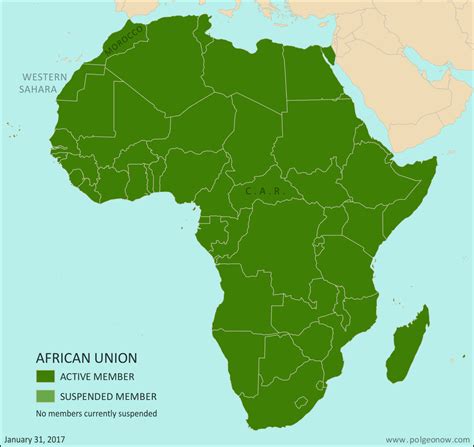 Morocco Joins African Union; CAR Un-suspended (Map) - Political Geography Now