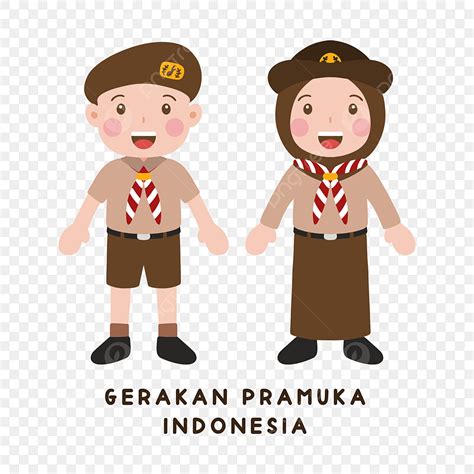 Gerakan Pramuka Indonesia PNG Transparent, Hand Drawn Cute Children Character For Gerakan ...