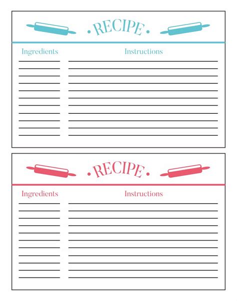 5x7 blank recipe card template for word - damersnap