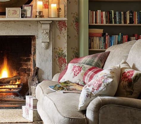 Keeping warm by the open fire in a cottage living room. | Cottage ...