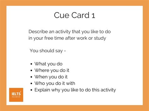 Ielts Cue Card Sample Questions Ielts Speaking Part 2