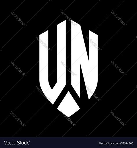 Un logo monogram with emblem shield style design Vector Image