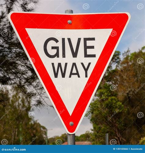 Give Way Australian Road Sign At Sunset Royalty-Free Stock Photography ...