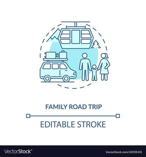 Family road trip concept icon Royalty Free Vector Image