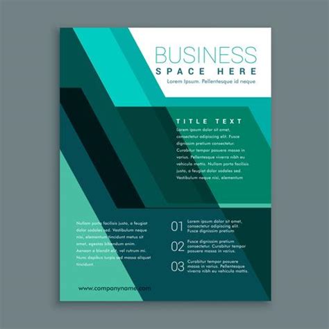 geometric business brochure design in turquoise color - Download Free Vector Art, Stock Graphics ...