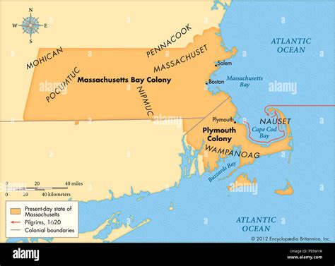 Massachusetts Plymouth Colony Map