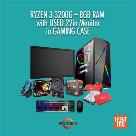 Ryzen 3 3200G 8GB RAM Gaming Case + 22" USED Monitor - Buy, Rent, Pay ...