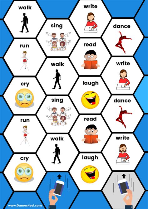 Action Verbs | Free Printable Flashcards And Board Games | Games4esl