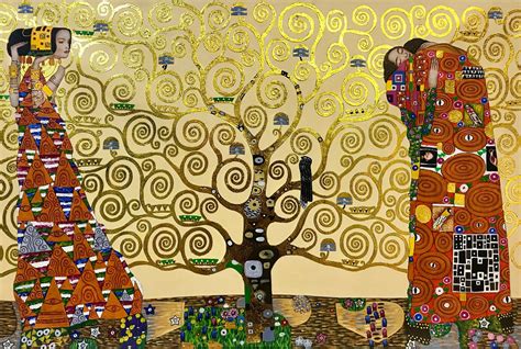Gold leaf Original Oil painting castum Gustav Klimt Mother And Child Oil Art & Collectibles ...