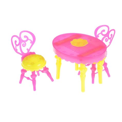 1set Vintage Table Chairs Table Chair Miniature For Barbie Dolls Furniture Dining Sets Toys-in ...