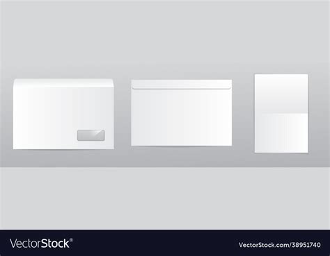 Blank realistic envelopes with folded sheet Vector Image