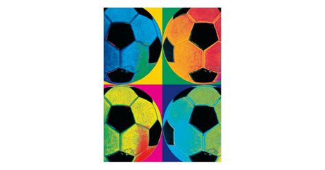 Four Soccer Balls in Different Colors Postcard | Zazzle