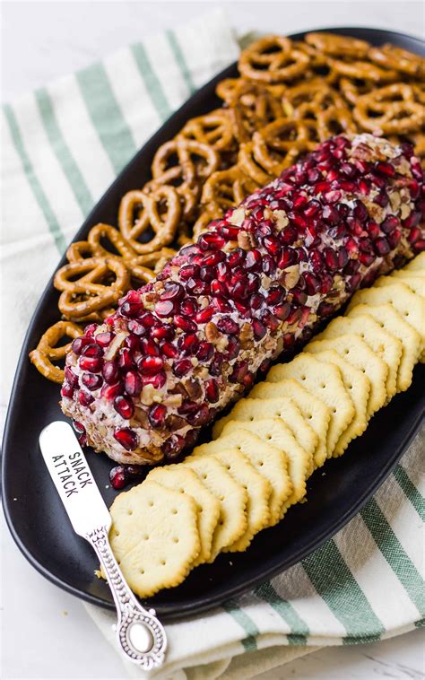 Drunken Goat Cheese Log with Pomegranates and Pecans