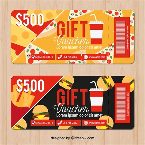 Free Vector | Discount coupons in restaurant