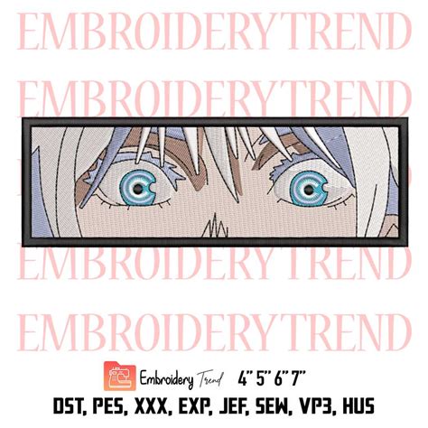 Satoru Gojo Eyes Embroidery, Face Anime Design File