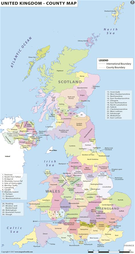 Uk Counties Wall Map - Image to u