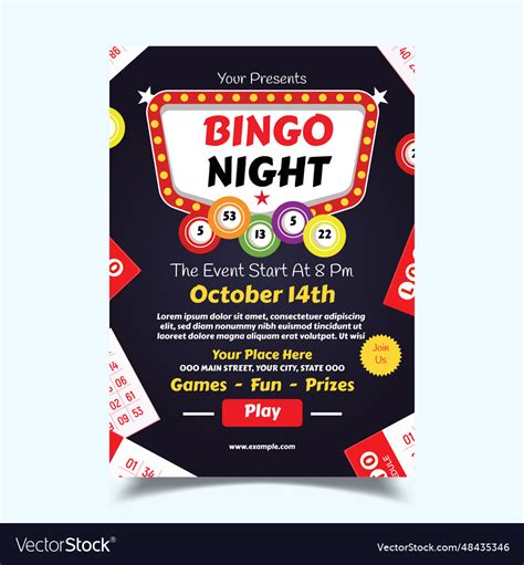 Bingo night flyer Royalty Free Vector Image - VectorStock