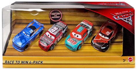 Disney Pixar Cars Cars 3 Race to Win Exclusive 155 Diecast Car 4-Pack T.G. Castlenut, Murray ...