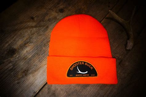 Shooter Buck Knit Hunting Hat | Brown bow hunting cap | Blaze orange – The Okayest Hunter