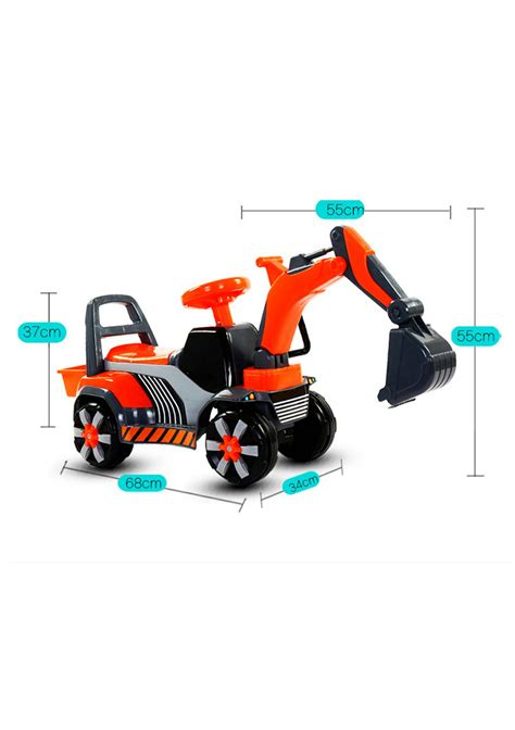 Kid's Ride-on Digger Toy-Orange - Onceit