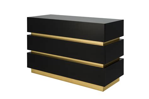 Banded Chest Of Drawers in Black / Brass - Flair Home for The Lacquer Company | Cash counter ...
