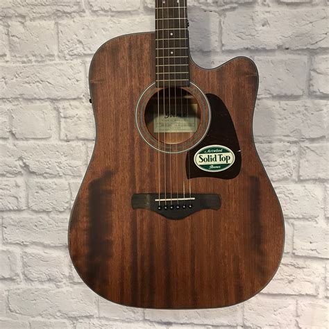 ** Ibanez AW54CE-OPN Artwood Solid Top Dreadnought Acoustic Guitar Ope - Evolution Music