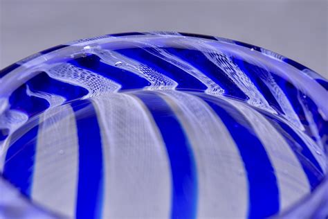 Tall Blue and White Filigree Zanfirico Murano Glass Vase For Sale at 1stDibs | zanfirico glass ...