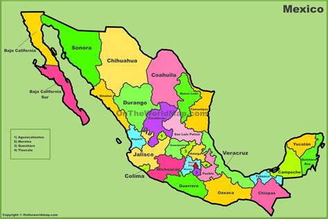 Map Of Mexico States And Capitals Mexico Map With States And Capitals | Sexiz Pix