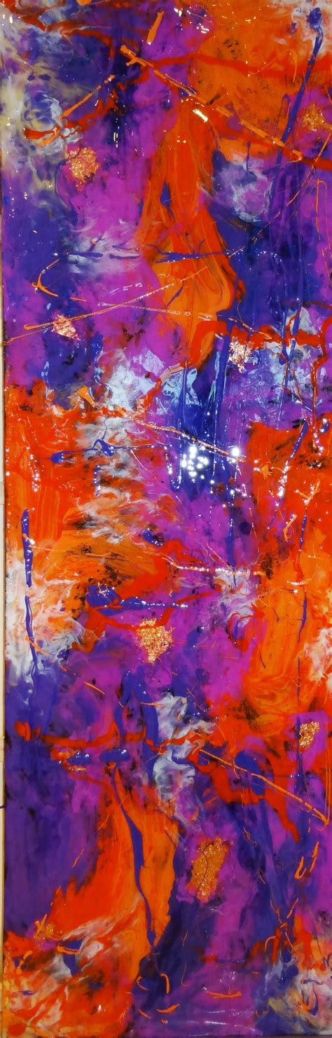 Purple & Orange, Diptych, (2) 60" x 20" | Purple art, Painting, Bedroom ...