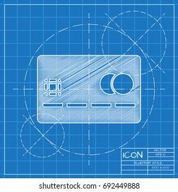 Vector Blueprint Credit Card Icon On Stock Vector (Royalty Free) 692449888 | Shutterstock