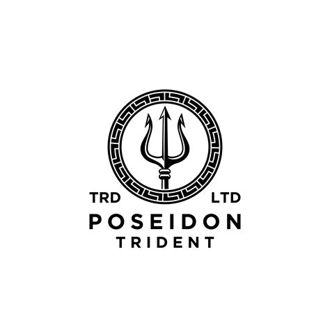 Premium poseidon trident on the circle vector black logo design 3329791 ...